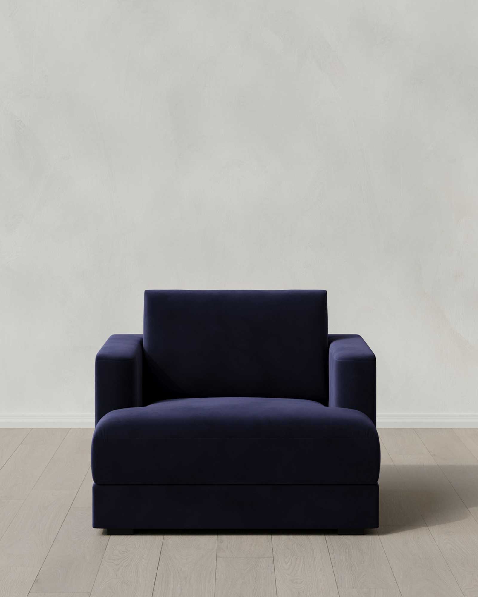 Midnight Sierra Curved Arm Accent Chair in Performance Velvet
