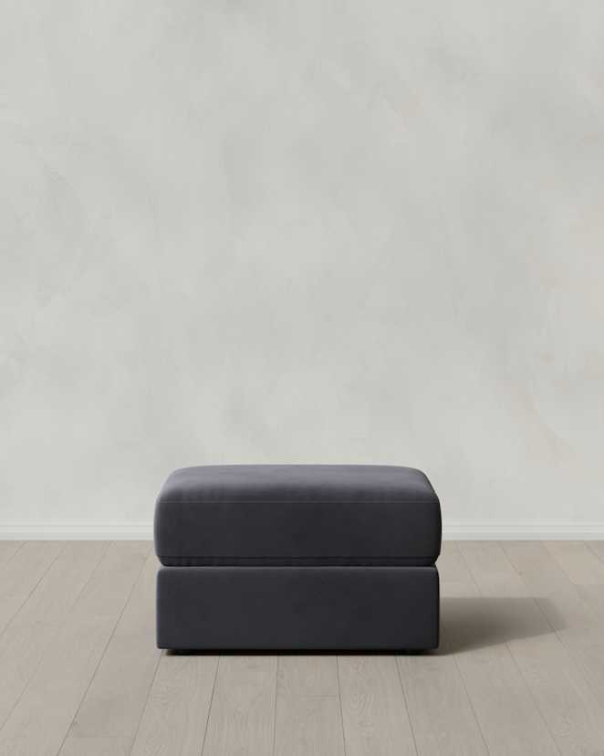 Gunmetal Ashford Deep Seat Ottoman in Performance Velvet
