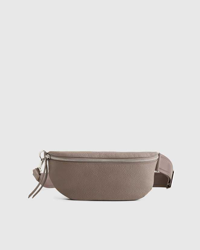 Mink Italian Pebbled Leather Sling Bag