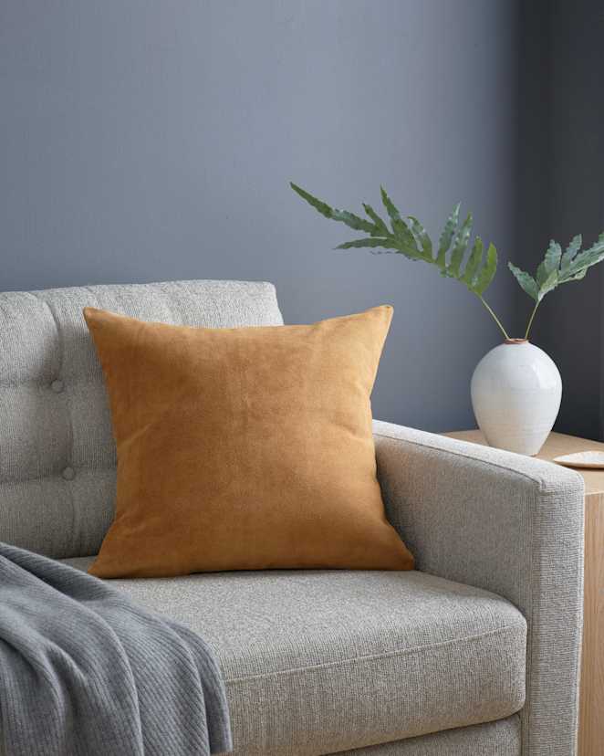 Caramel Solid Suede Pillow cover