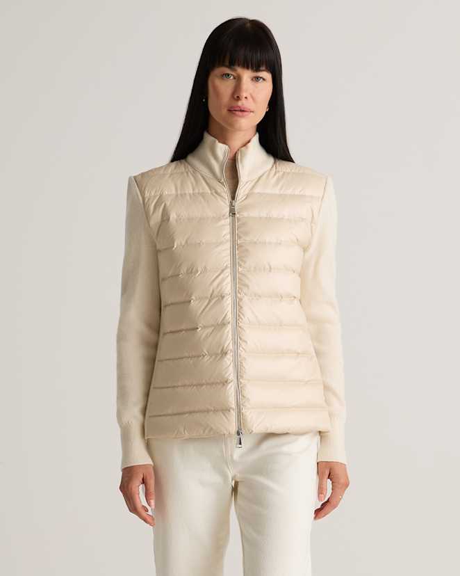 Oatmilk Mixed Media Down and Cashmere Jacket