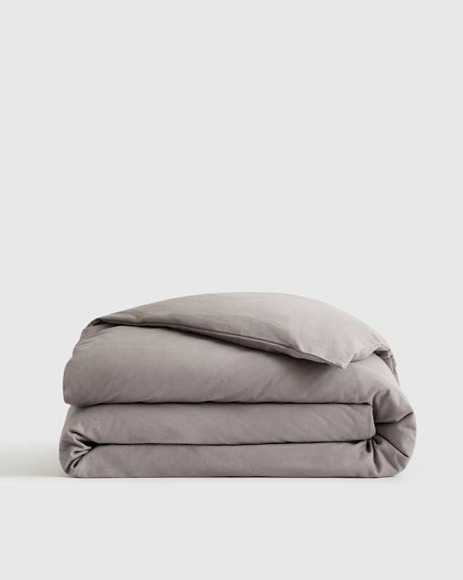 Grey Luxury Organic Flannel Duvet Cover