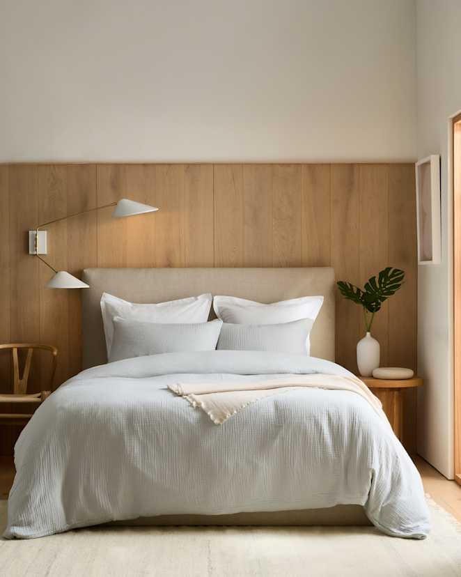 Mist Organic Airy Gauze Duvet Cover Set