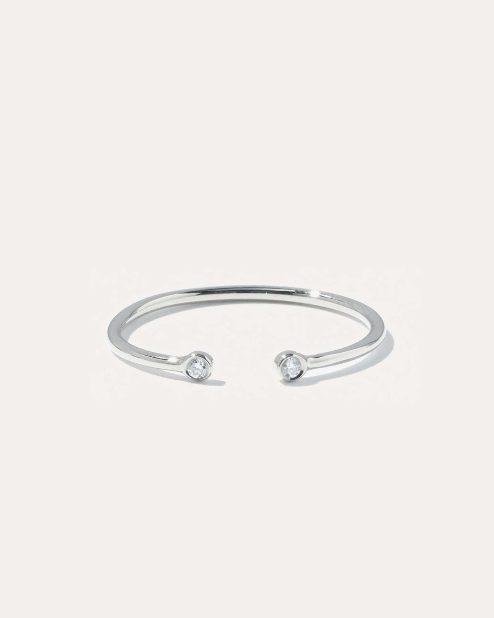 Diamond Bezel Open Ring SS