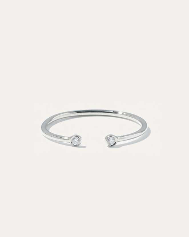 White Gold 14K Gold Diamond Bezel Open Ring