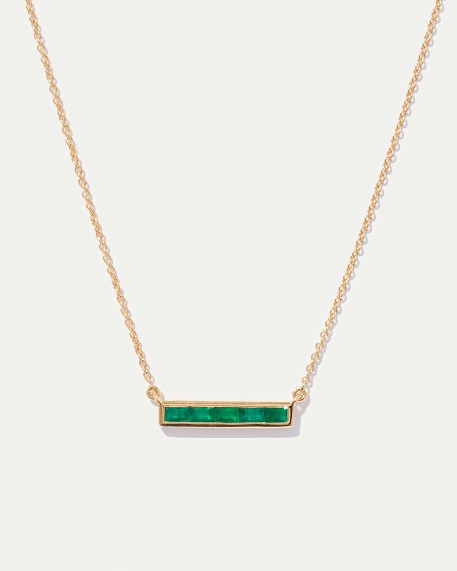 east west baquette emerald bar necklace 1