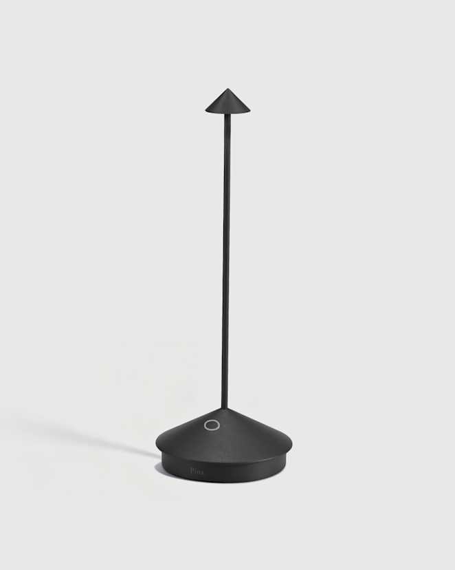 Black Pina Pro Rechargeable Table Lamp by Zafferano