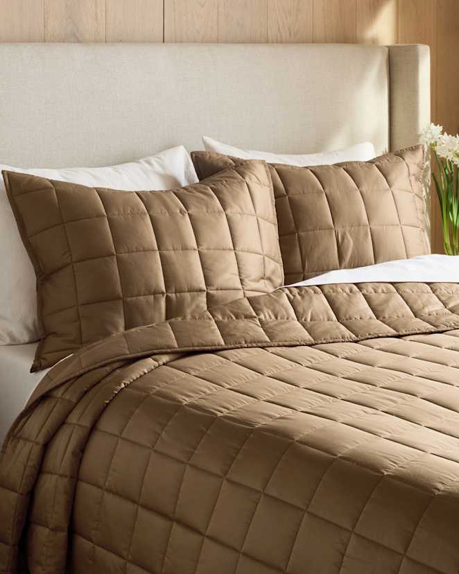 Walnut Bamboo Box Quilted Sham Set