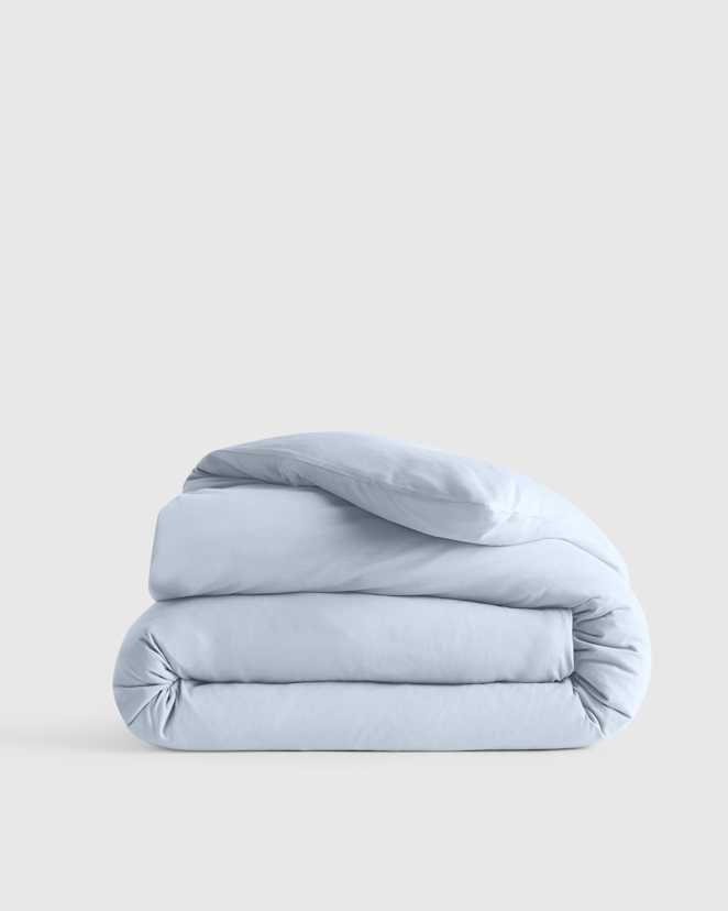 Light Blue Organic Jersey Duvet Cover