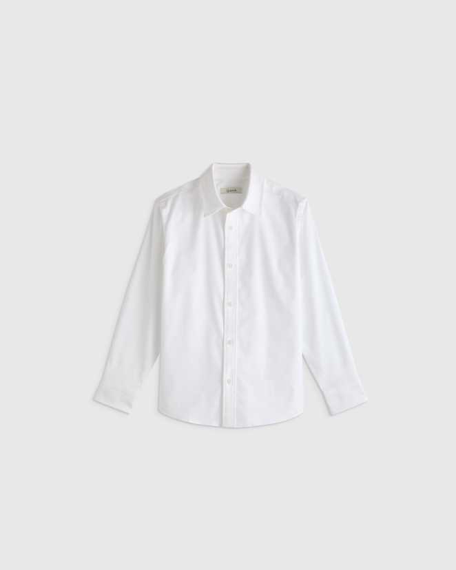 White Chemise Oxford habillée et infroissable en coton biologique