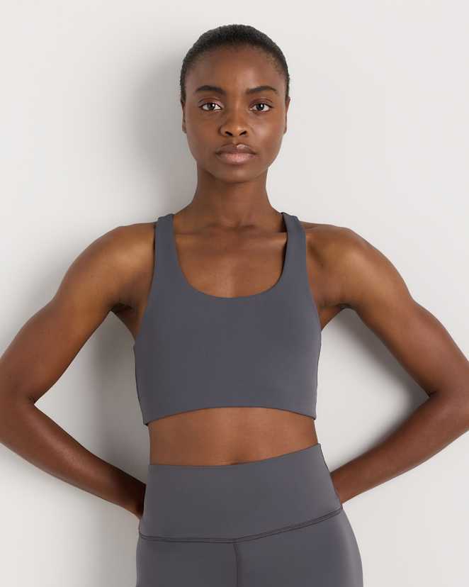 Dark Coal Ultra-Form Scoop Neck Longline Bra