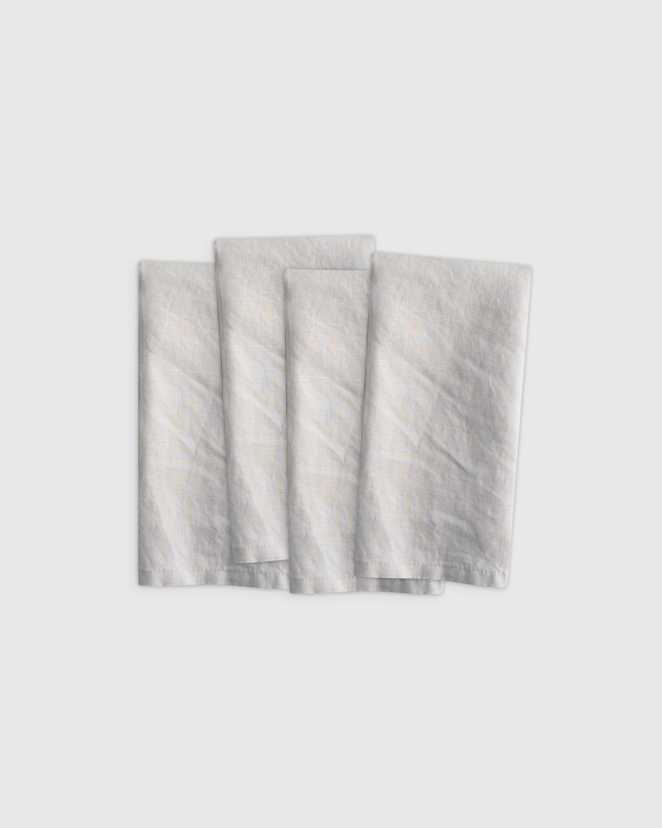 Light Grey European Linen Napkins (Set of 4)