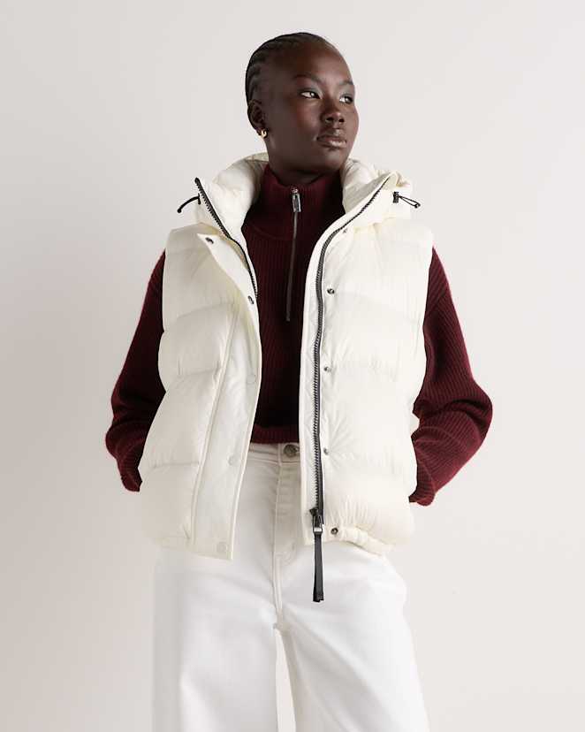 Shiny Creme Ivory Responsible Down Puffer Vest