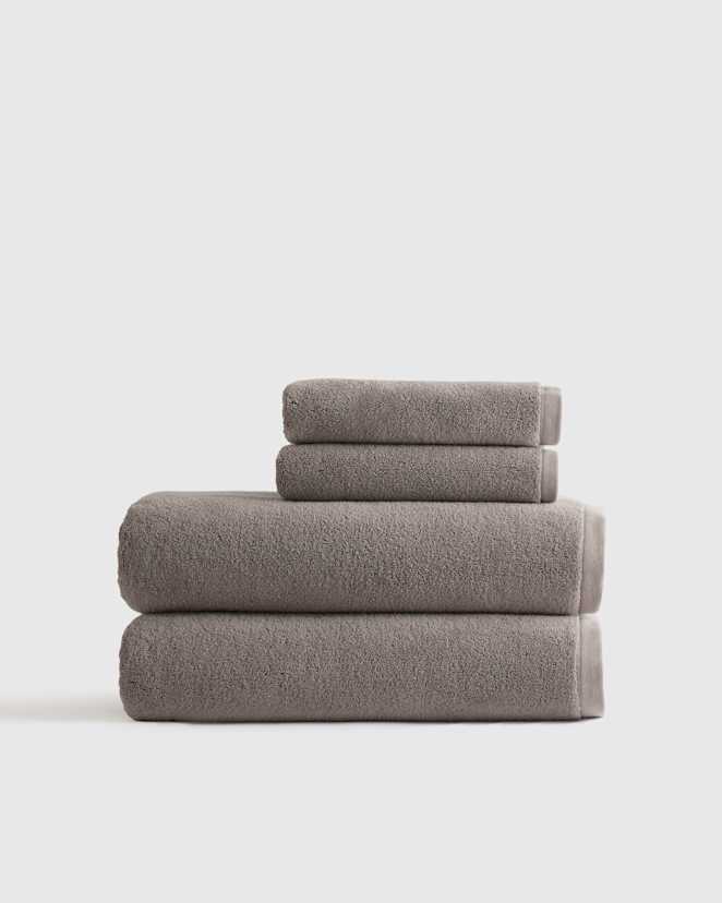 Heather Brown Plush Organic Turkish Cotton Bath Sheet Bundle (4 pieces)