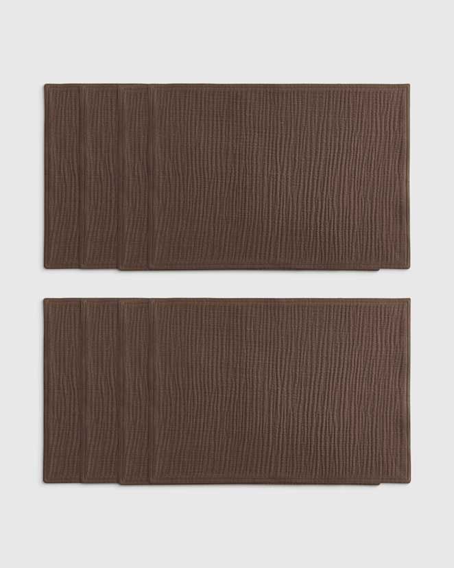 Chocolate Napperons en gaze de coton biologique (ensemble de 8)