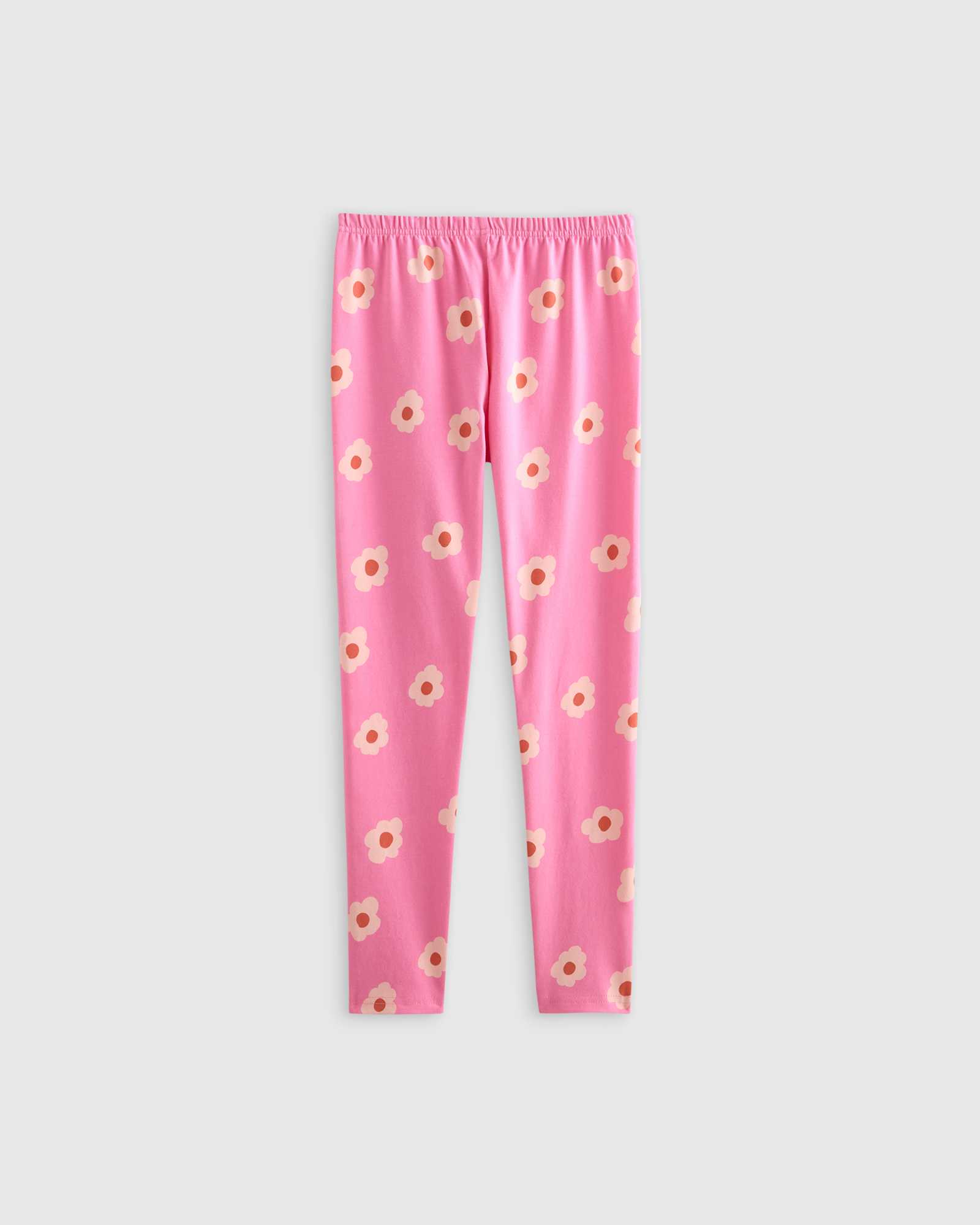U--911-DANCING DAISY-043 EDITED Toddler dancing-daisy-pink Organic Cotton Leggings