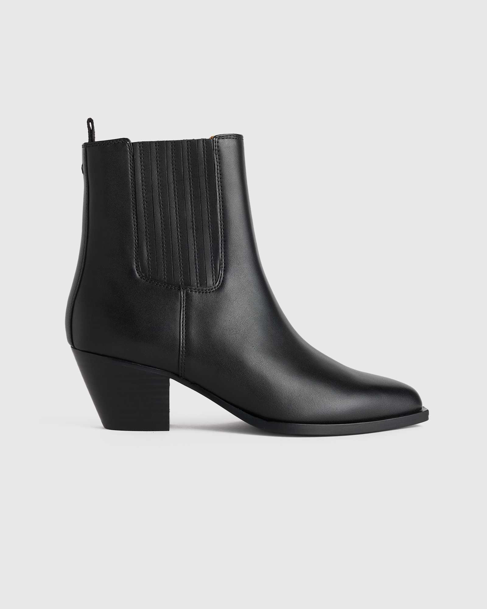 Black Bottines Chelsea western en cuir italien