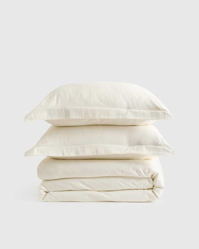 Ivory Luxury Organic Flannel Duvet Cover Set