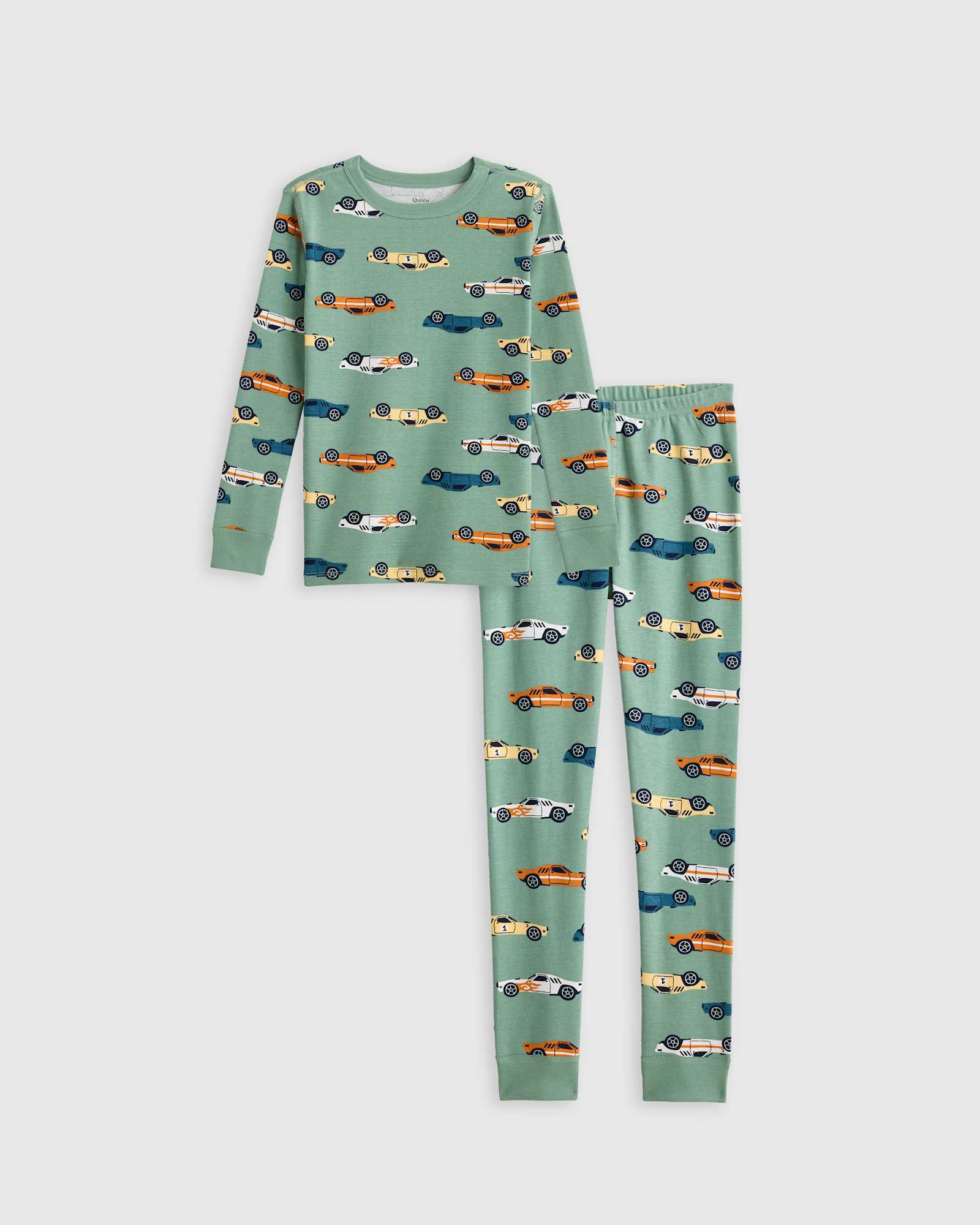 racecars 100% Organic Cotton Long Sleeve and Pant Pajama Set