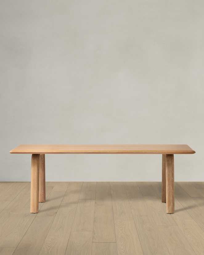 Natural Oak Solid Wood Dining Table with Rounded Legs