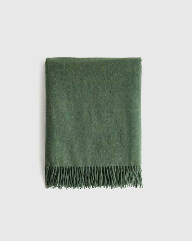 Forest Floor Green Mongolian Cashmere Throw