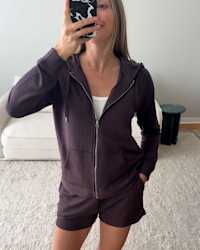 SuperSoft Fleece Shorts Dried Fig Monette Moio 4x5 Thumbnail