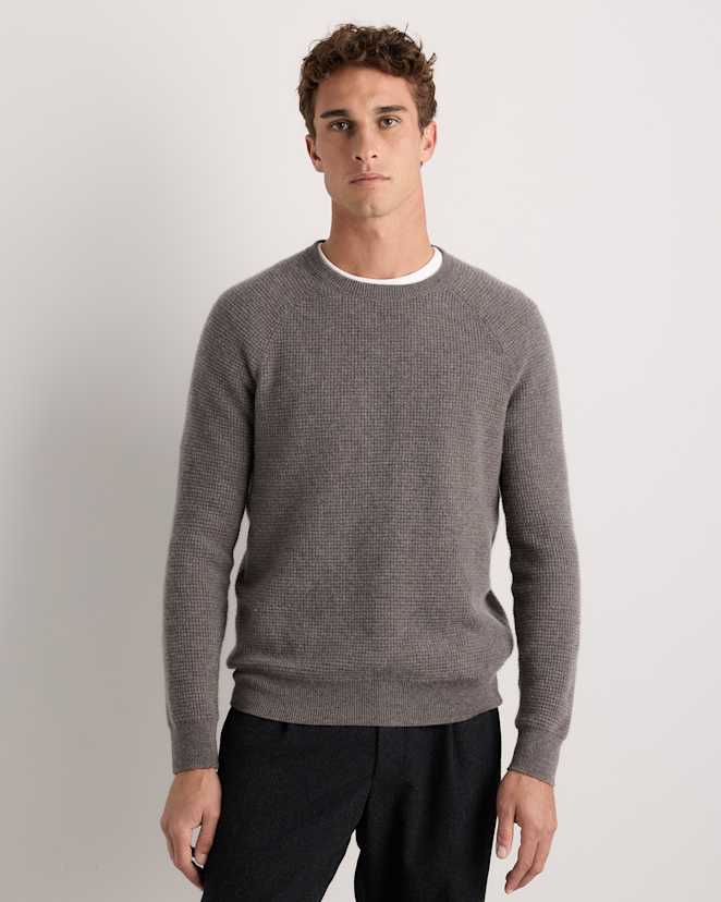 Elk Brown Mongolian Cashmere Waffle Sweatshirt