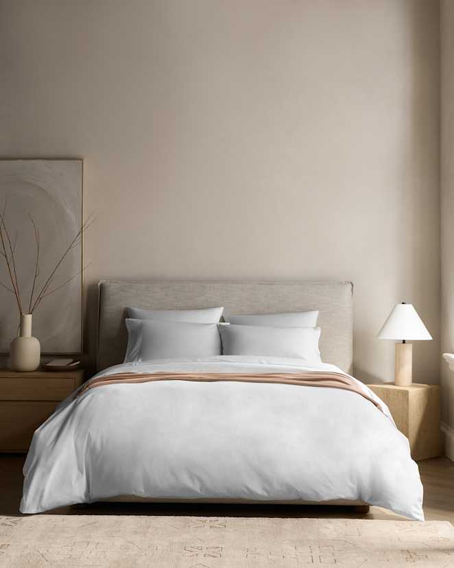 Light Grey Classic Organic Percale Deluxe Bedding Bundle