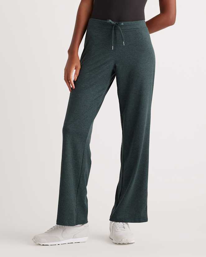 Heather Green Flowknit Wide Leg Pants