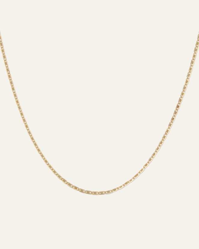Yellow Gold Collier chaîne Valentino fine en or 14 carats