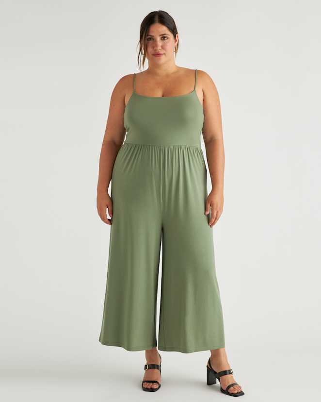 Sage Tencel Jersey Wide Leg Jumpsuit