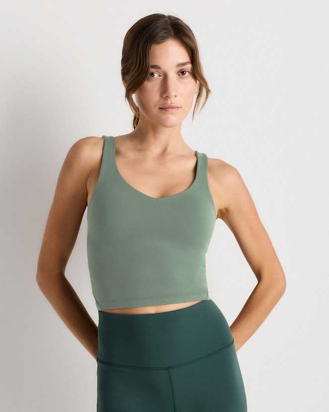 Sea Spray Green Ultra-Form V-Neck Cropped Tank