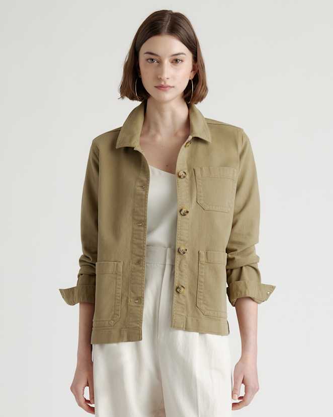 Olive Organic Comfort Stretch Chore Jacket