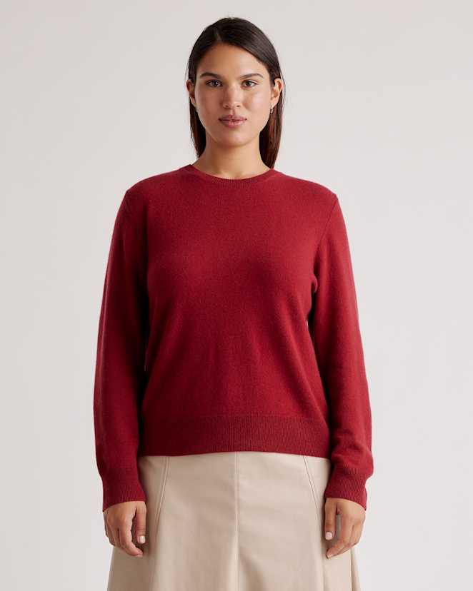 Crimson Mongolian Cashmere Crewneck Sweater