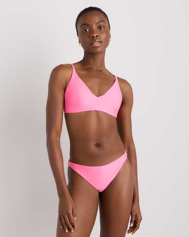 Bubblegum Pink Italian V-Neck Bikini Top