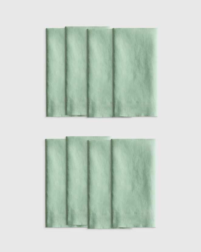 Jade European Linen Wide-Hem Napkins, Set of 8