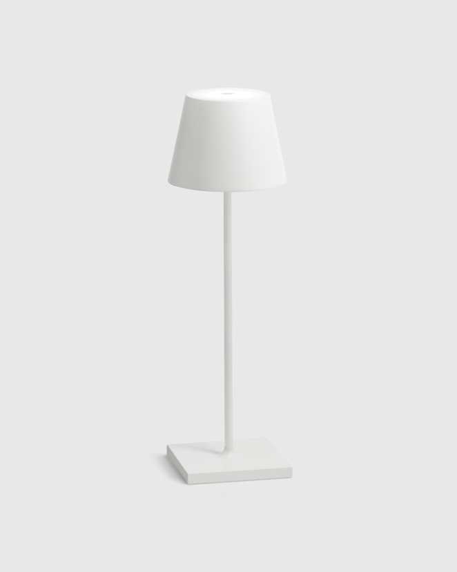 White Poldina Pro Rechargeable Table Lamp by Zafferano