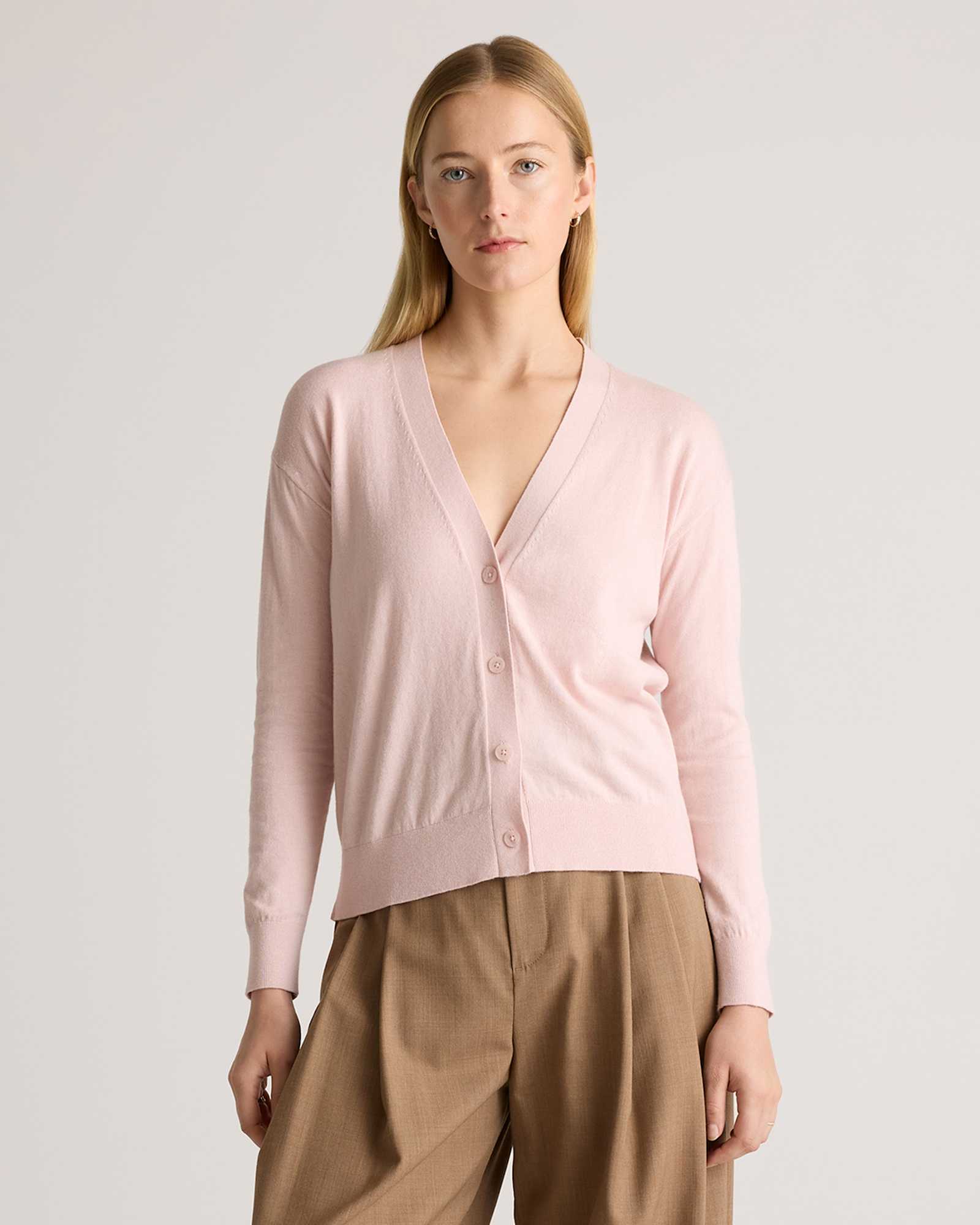 sugar-stone Lightweight Cotton Cashmere Cardigan