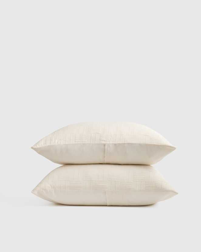 Undyed Checkered Matelasse Sham Set