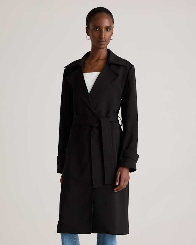 Black Trench en crêpe extensible