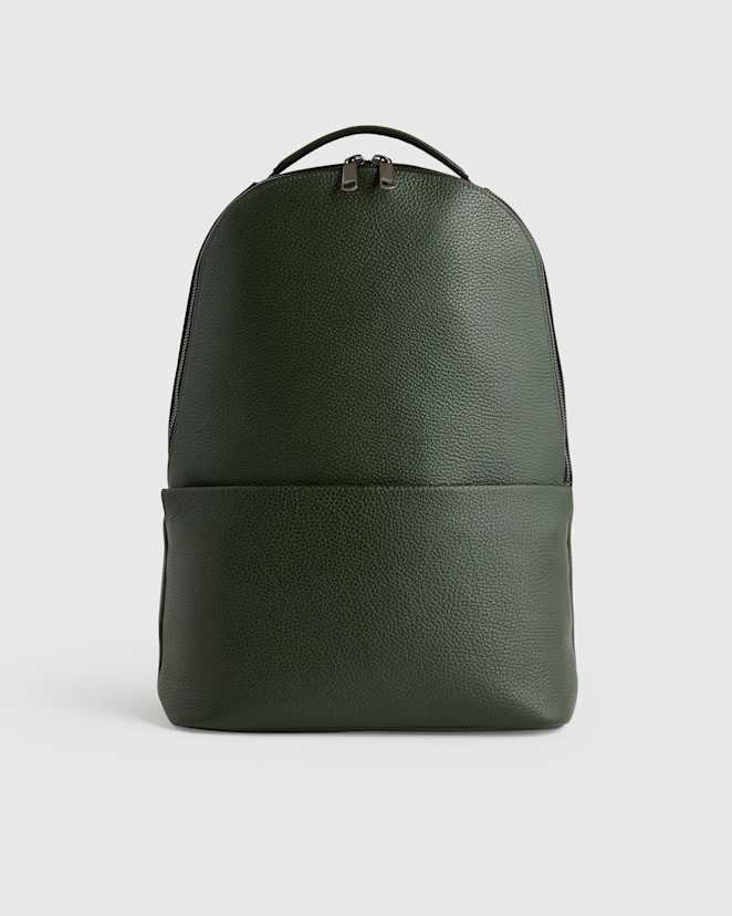 Dark Olive Excursion Italian Leather Laptop Backpack