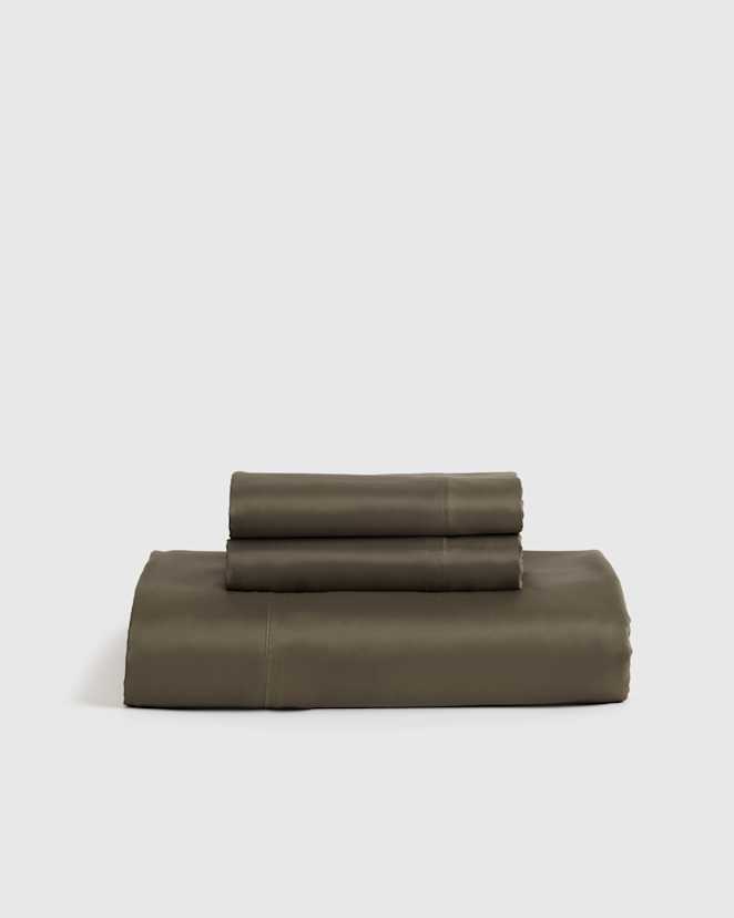 Dusty Olive Bamboo Fitted Sheet Set