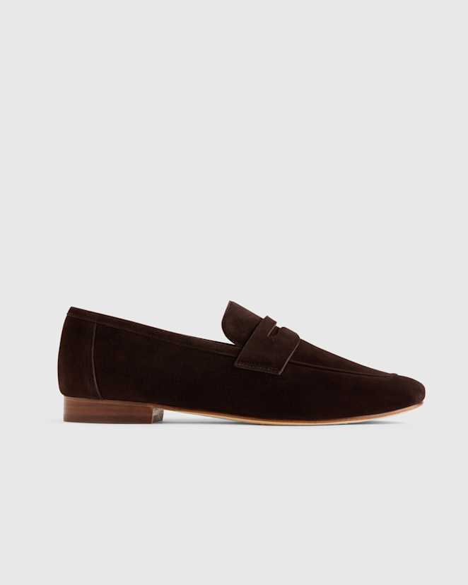 Coffee Bean Italian Suede Penny Loafer