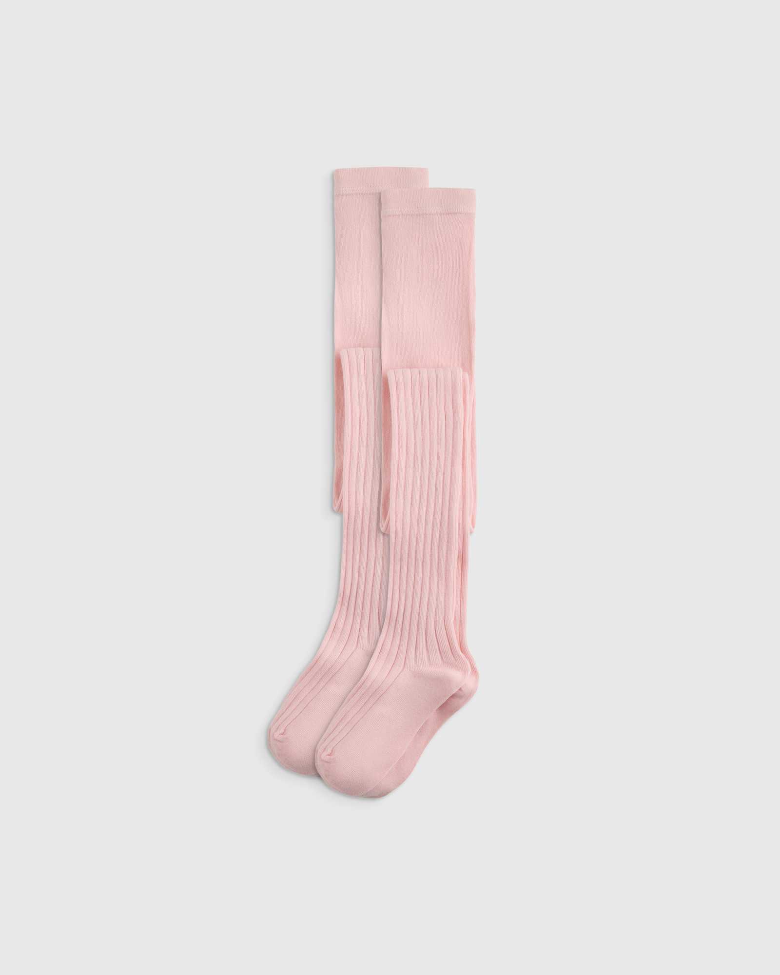 Baby Pink Organic Cotton Rib Tights (2-pack)