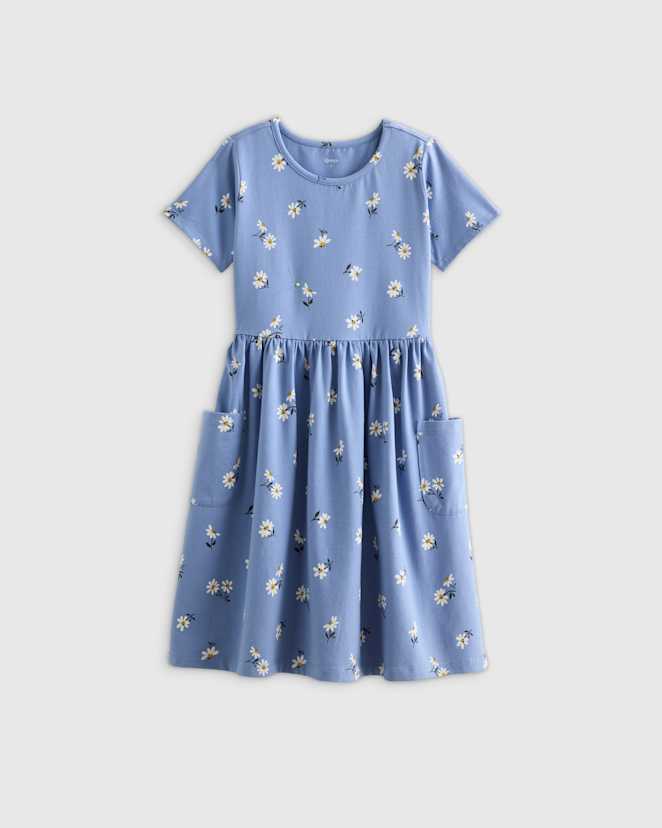 Blue Daisy Organic Cotton Fit and Flare Pocket Dress