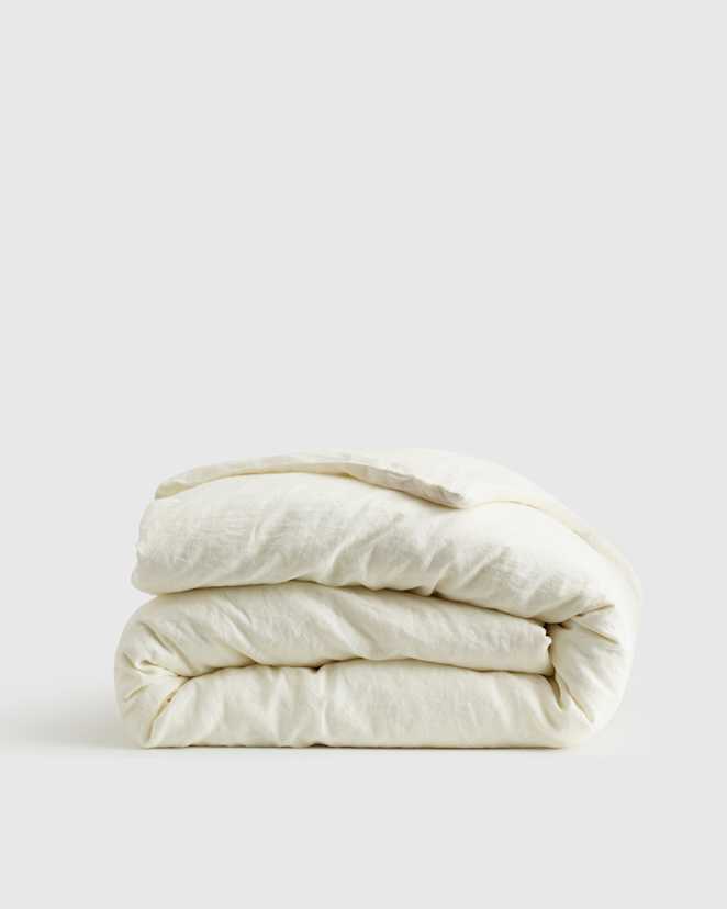 Ivory European Linen Duvet Cover