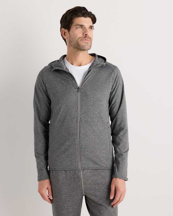 Heather Grey Flowknit Performance Zip Hoodie