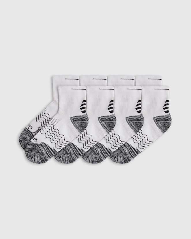 White Performance Running Quarter Socks (4-Pack)