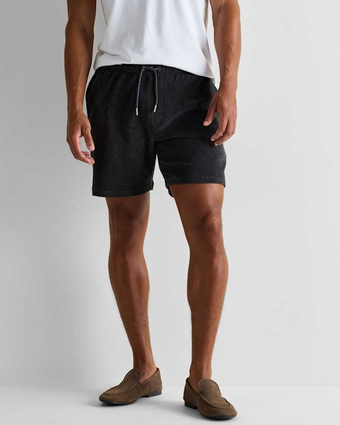 Charcoal 100% Organic Cotton Terry Towel Shorts - 6.5"