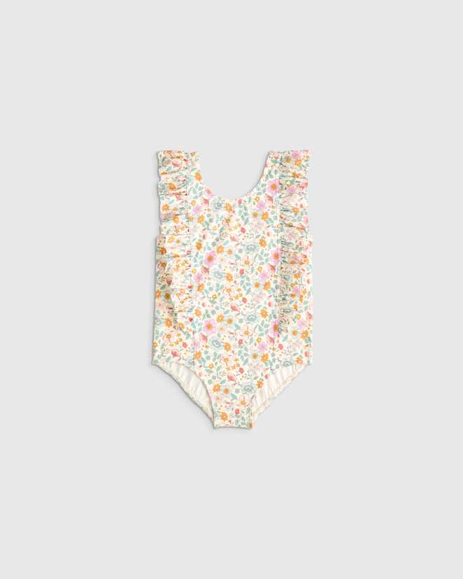 Soft Ditsy Floral Ruffle One Piece Swimsuit